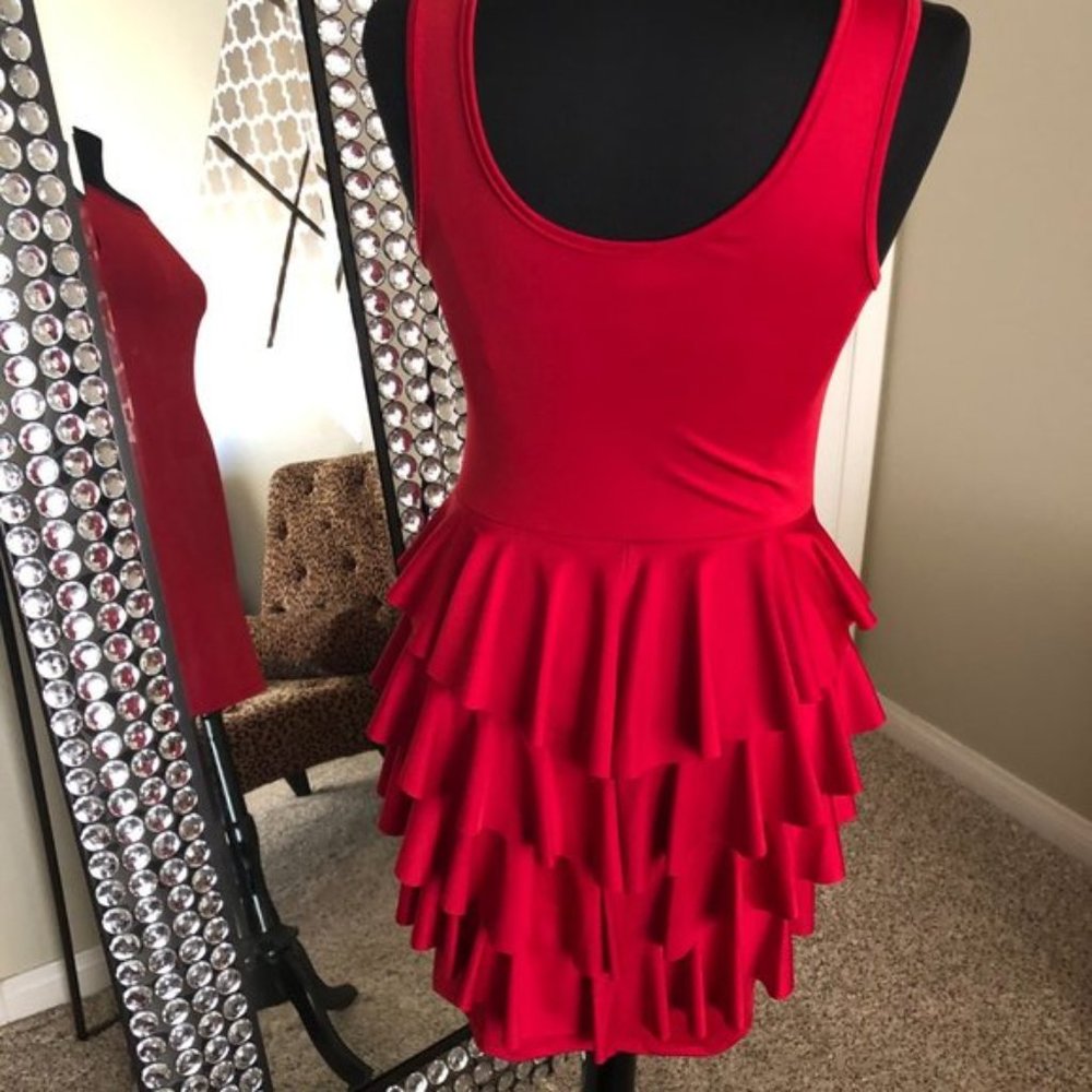 Red Hot Ruffle Dress - Picture 4 of 4